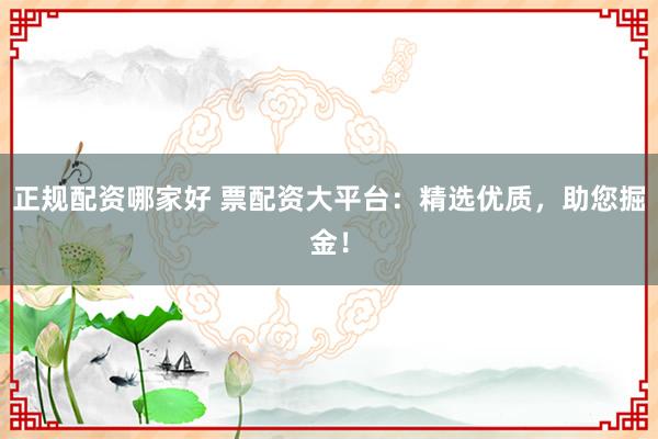 正规配资哪家好 票配资大平台：精选优质，助您掘金！