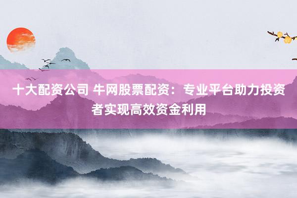 十大配资公司 牛网股票配资：专业平台助力投资者实现高效资金利用