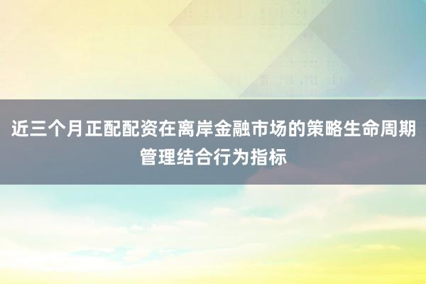 近三个月正配配资在离岸金融市场的策略生命周期管理结合行为指标