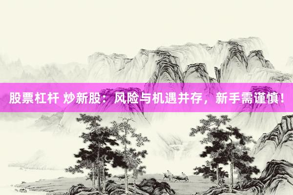 股票杠杆 炒新股：风险与机遇并存，新手需谨慎！