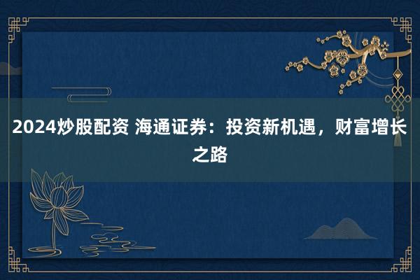 2024炒股配资 海通证券：投资新机遇，财富增长之路