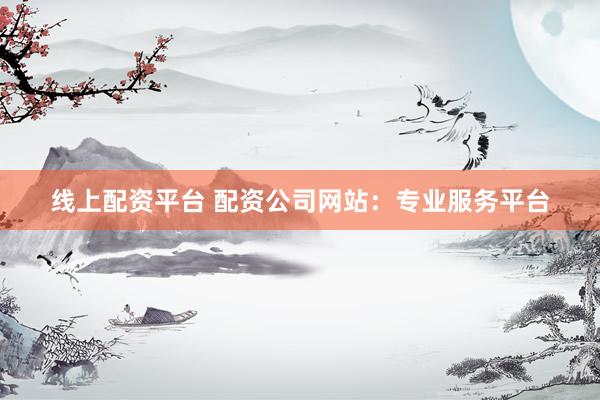 线上配资平台 配资公司网站：专业服务平台