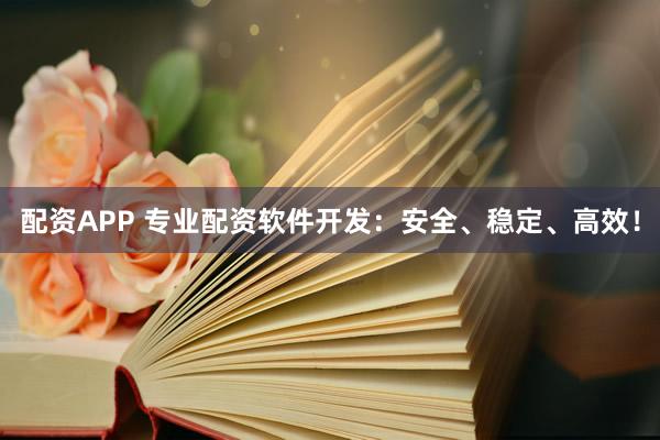 配资APP 专业配资软件开发：安全、稳定、高效！